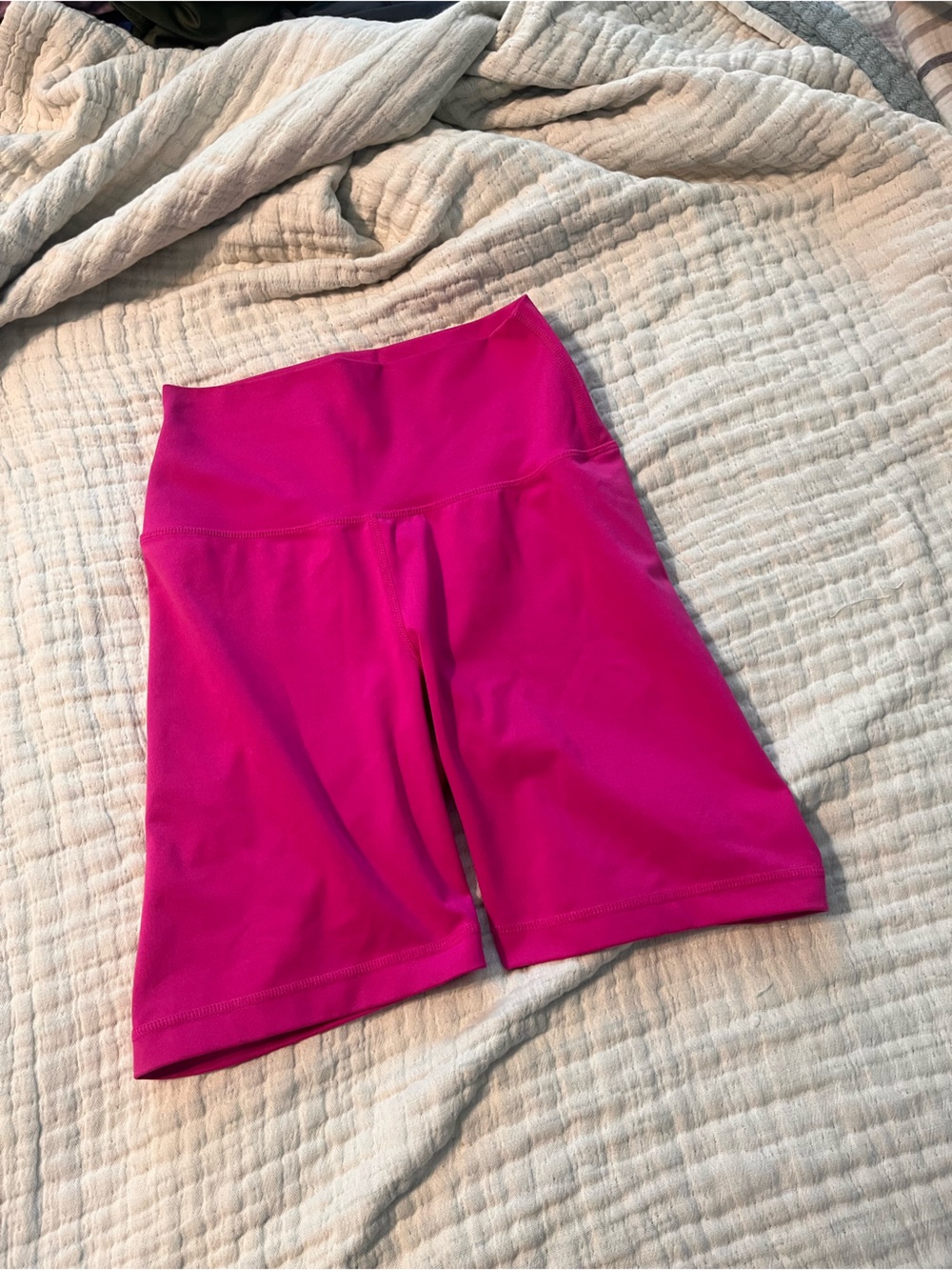 Yogalicious High-Waist Bright Pink Bike Shorts S
